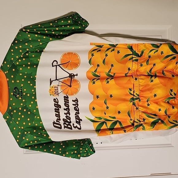 Bike Florida Men's Cycling Jersey - Green and Orange - Picture 7 of 13